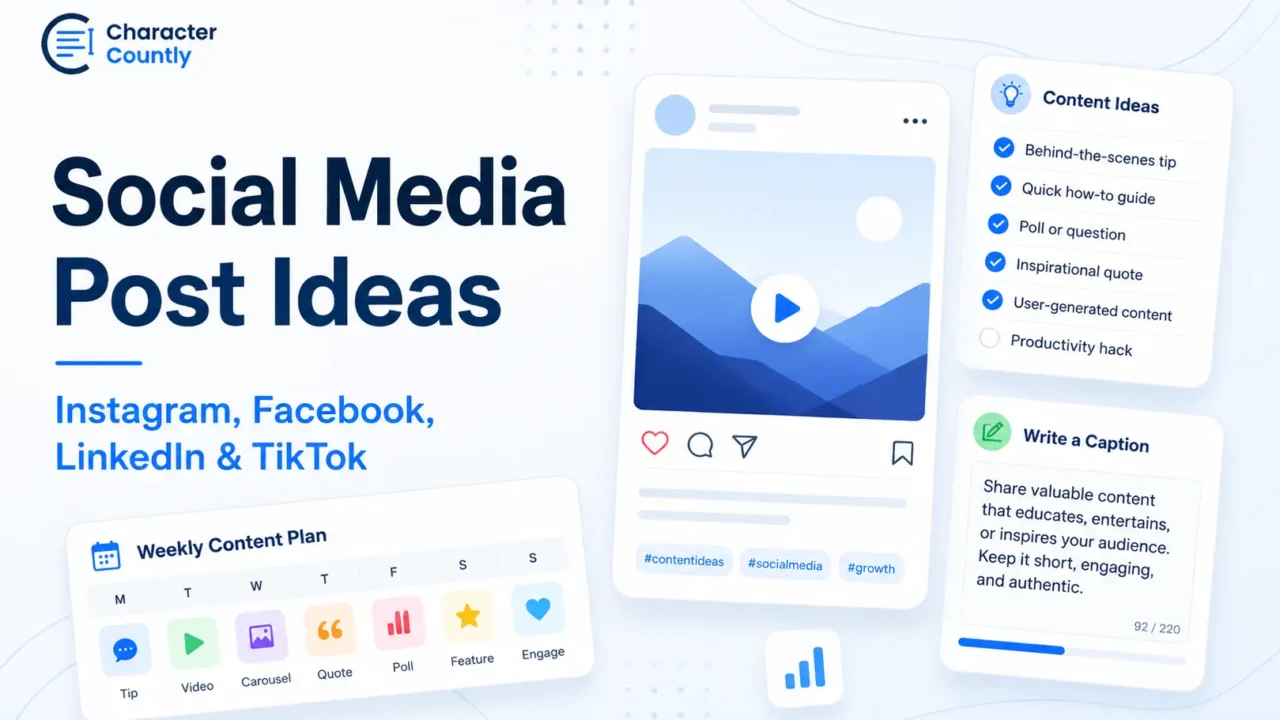 Social Media Post Ideas for Instagram, Facebook, LinkedIn, and TikTok